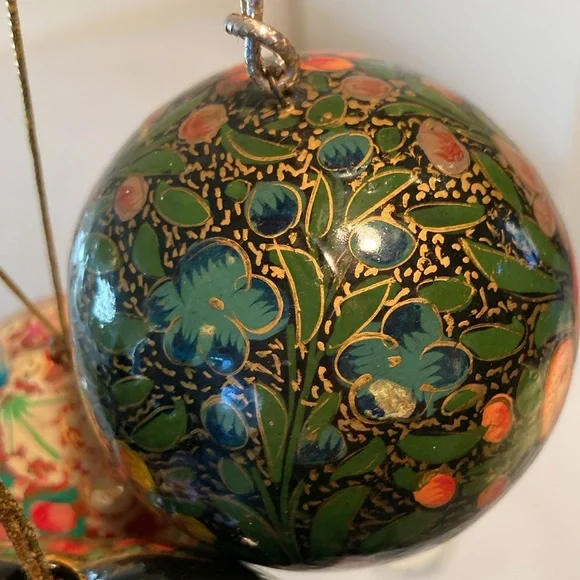 Kasmir Art Paper mache ornaments tassel hand painted - Picture 15 of 16